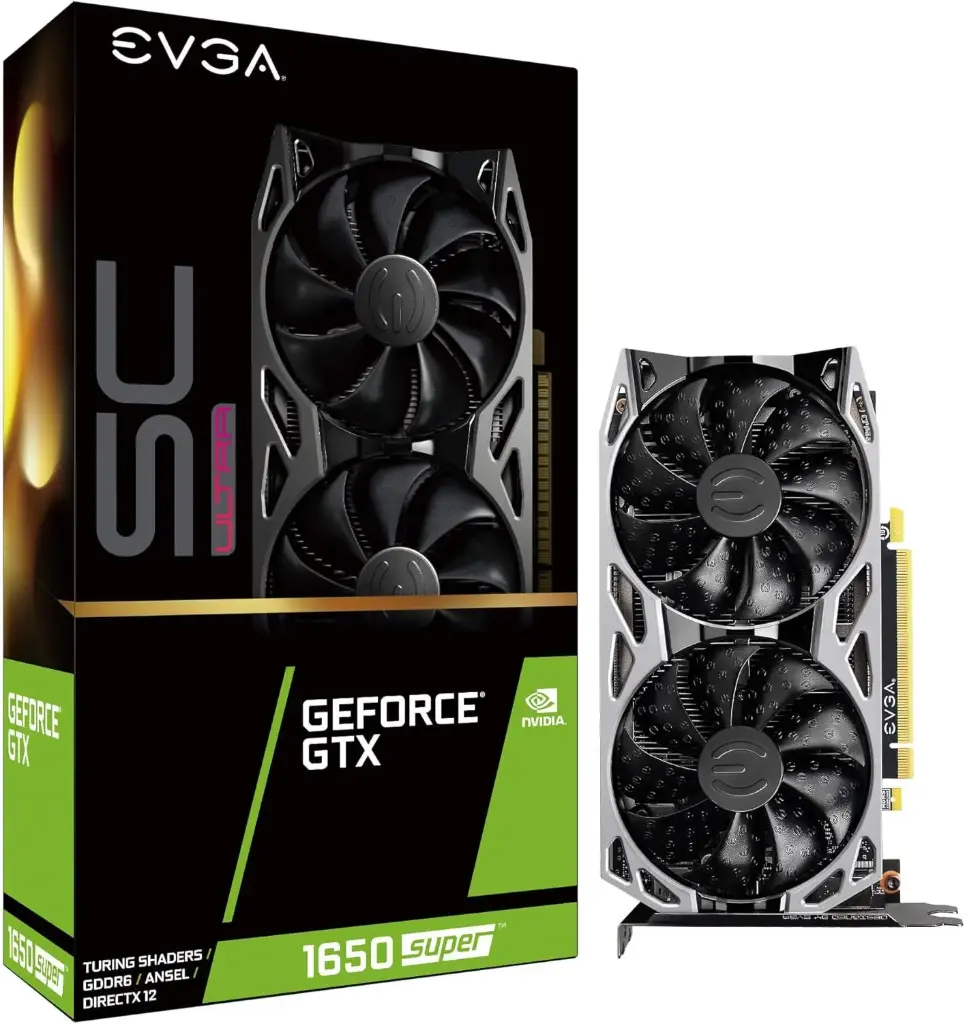 EVGA GeForce GTX 1650 Super SC Ultra Gaming, 4GB GDDR6, Dual Fan, Metal Backplate