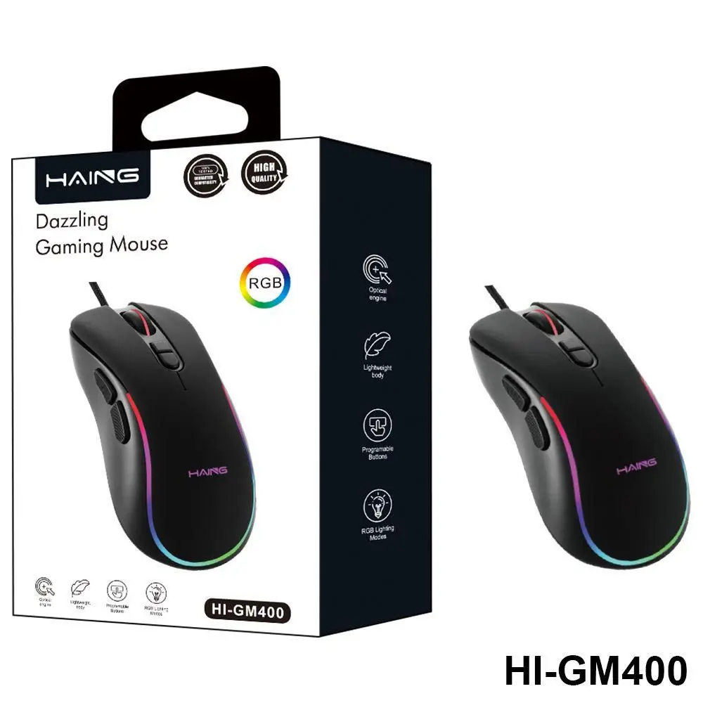 [HGR1N] HAING GM400 RGB Gaming Wired Mouse