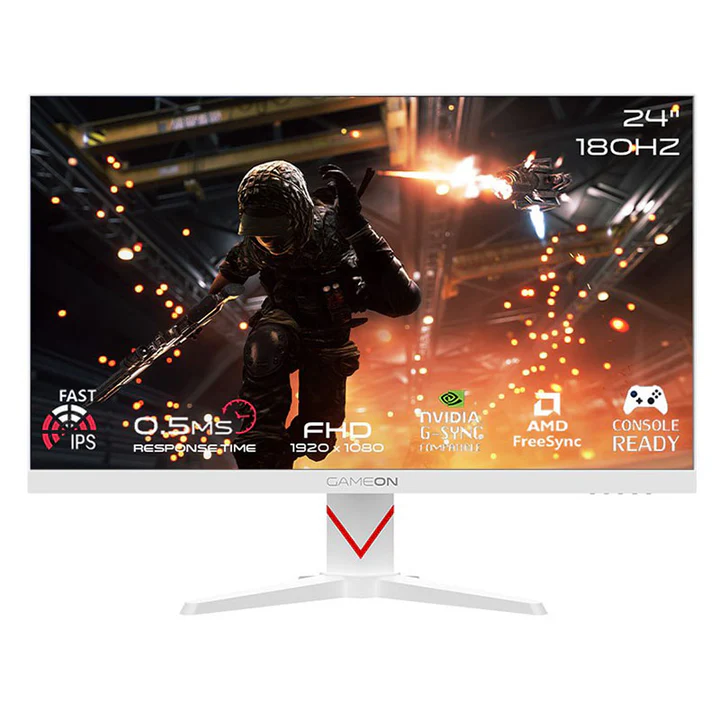 [GGMSU] GAMEON GOAM24FHD180IPS Marksman Series 24" FHD, 180Hz, MPRT 0.5ms, HDMI 2.1, Fast IPS Gaming Monitor (Supports PS5) - White (مستعمل)