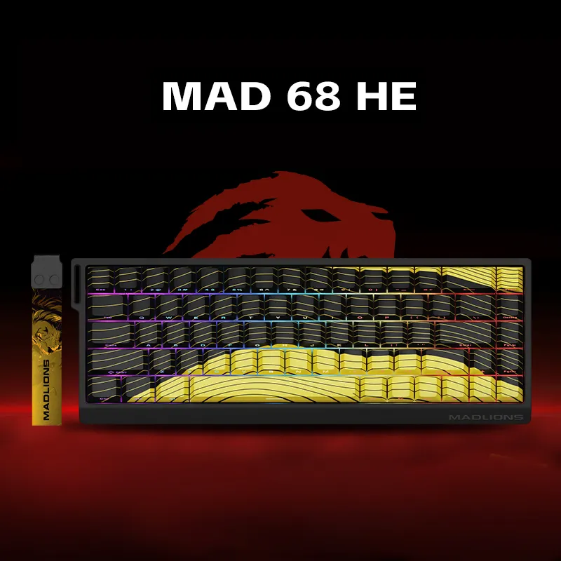 [MKO0U] MADLIONS MAD68 HE keyboards feature rapid magnetic switches, customizable LED lighting, and exceptional durability for gamers. (Used)