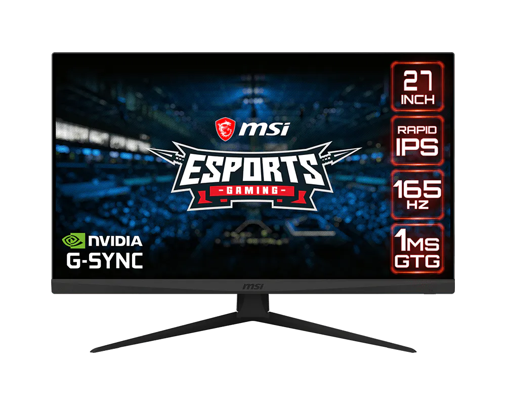 MSI G274F 27" IPS Panel FHD 165Hz 1ms Esports Gaming Monitor With Nvidia G-Sync