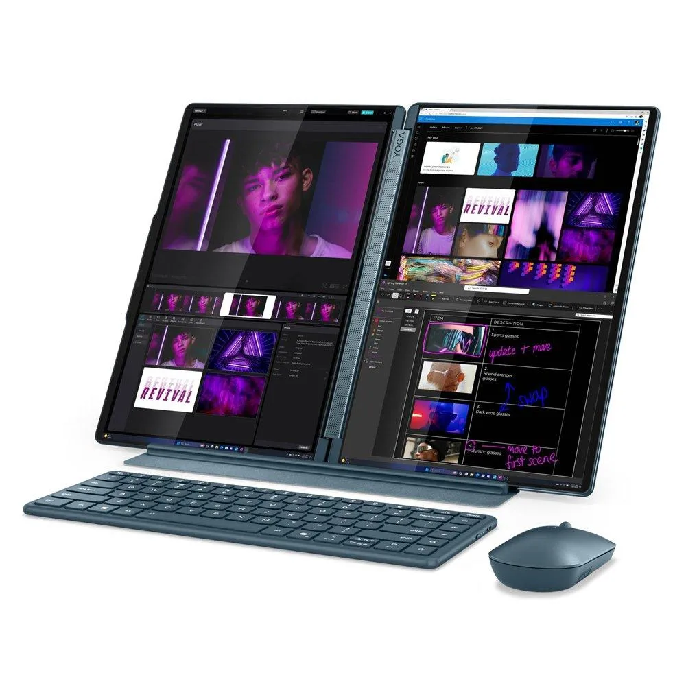 [LYB9X] Lenovo Yoga Book 9 Laptop, Intel Core Ultra 7, 32GB RAM, 1TB SSD, Integrated Intel Arc, Windows 11 Home, 83KJ000MAX - Teal