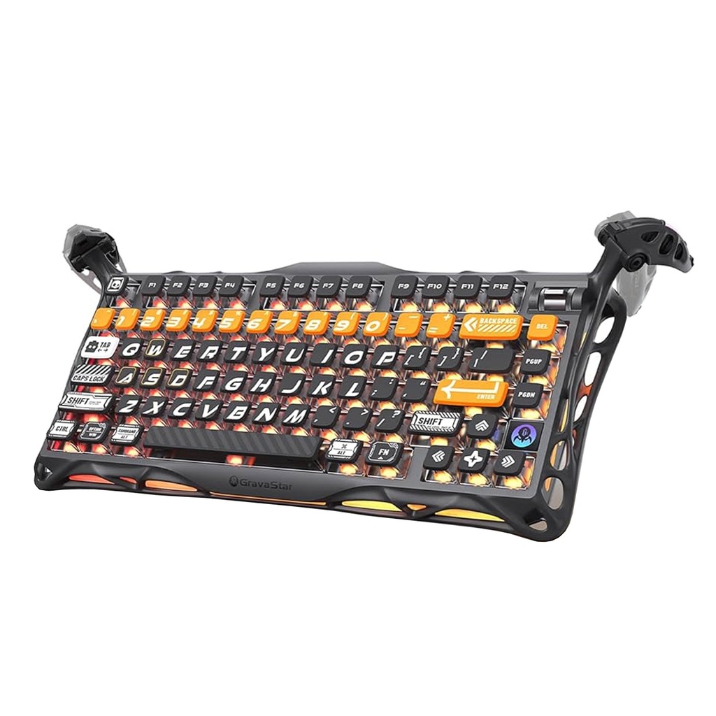 [NS031639] GravaStar Mercury K1 Pro 75% Wireless Mechanical Gaming Keyboard For Windows XP & Above/Mac - CyberFlare