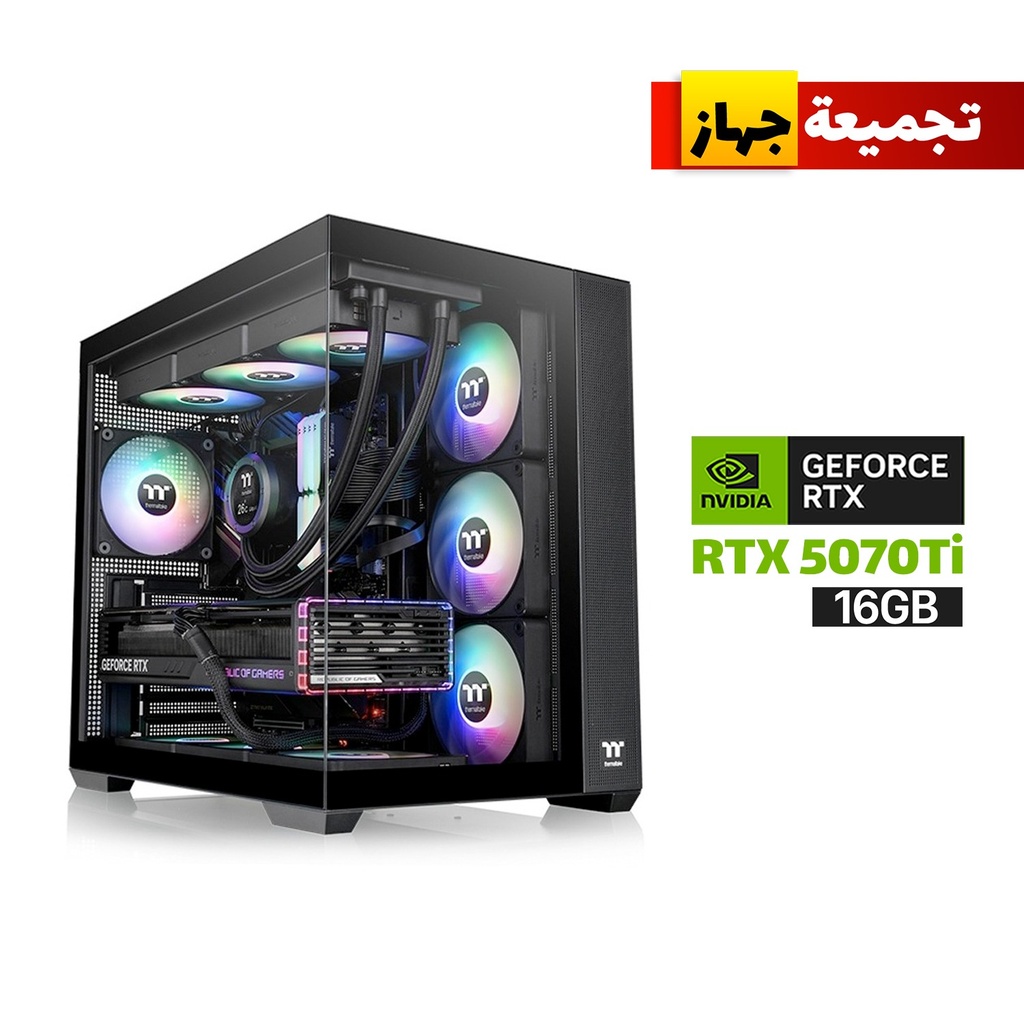 Gaming PC AMD Ryzen 7-7800X 3D Processor, ASUS Prime X870-P WiFi Motherboard, 32GB RAM DDR5 (6000), 2TB SSD NVME (6000), RTX 5070Ti 16GB VGA, 1000 WATT PSU GOLD, Thermaltake L360 Liquid Cooler, Thermaltake View 380TG Mid Tower with 4 ARGB Fans,Win 11 Pro