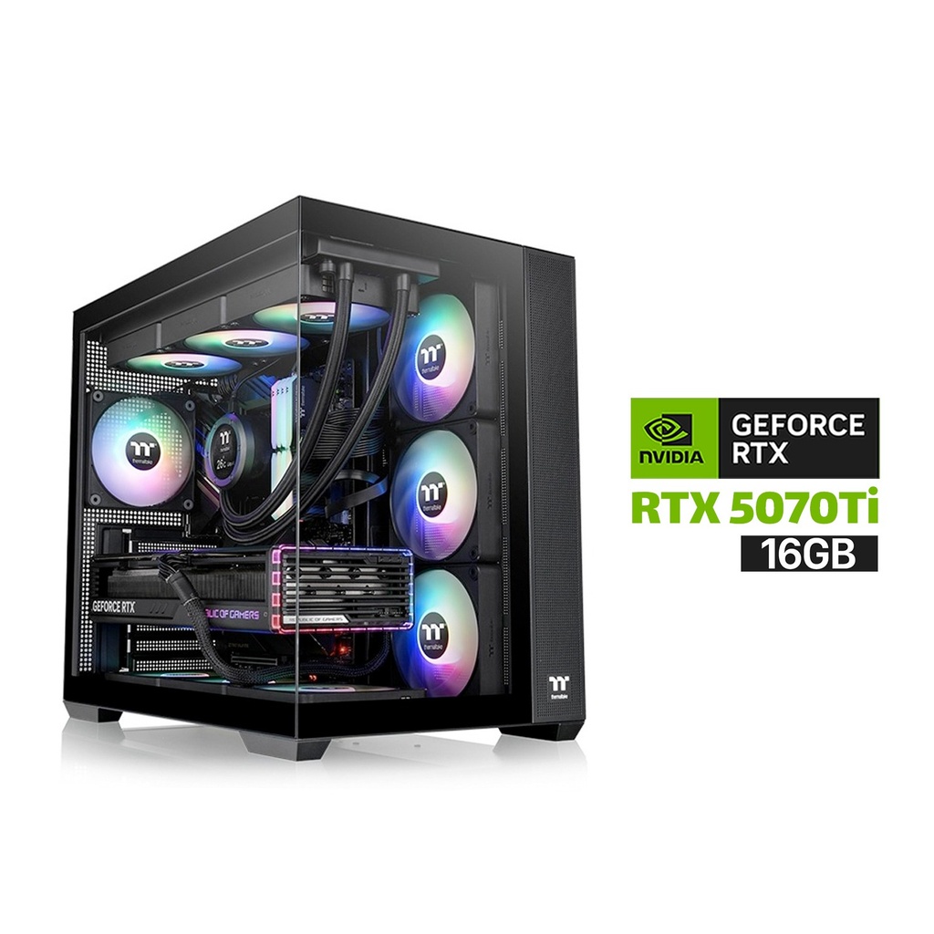 Gaming PC AMD Ryzen 7-7800X 3D Processor, ASUS Prime X870-P WiFi Motherboard, 32GB RAM DDR5 (6000), 2TB SSD NVME (6000), RTX 5070Ti 16GB VGA, 1000 WATT PSU GOLD, Thermaltake L360 Liquid Cooler, Thermaltake View 380TG Mid Tower with 4 ARGB Fans,Win 11 Pro