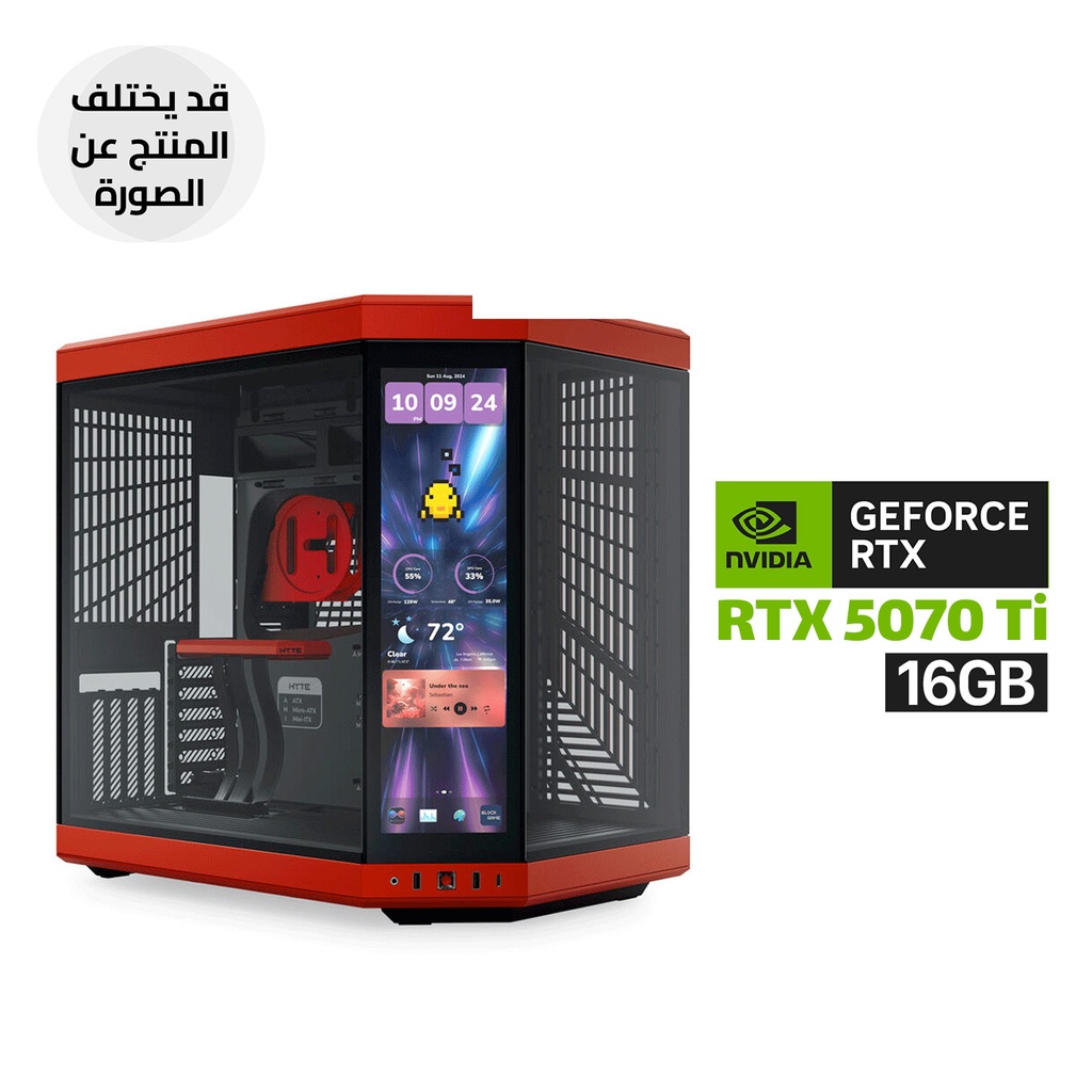Gaming PC i7-14700K, ASUS Z790-P WIFI D5, 32GB D5 RAM, 1TB SSD NVMe, MSI RTX 5070Ti 16GB MLG OC, 850 WATT GOLD PSU, SHARX PROFIN 360mm Liquid Cooler Digital Screen RGB TUBE Black, HYTE Y70 TOUCH INFINITE Case 6x RGB Fans, Windows 11 Pro (License)