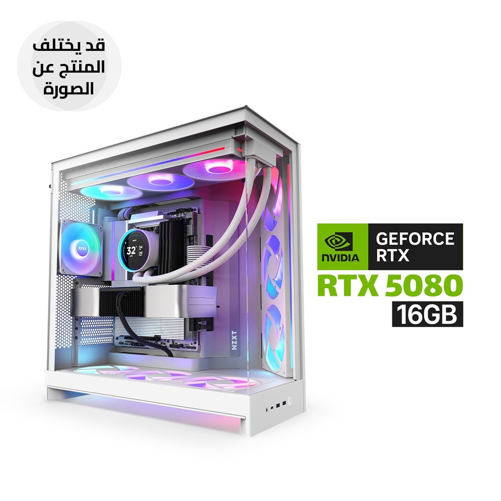 Gaming PC - RYZEN 9-9950 X3D, ASUS ROG STRIX X870-A Motherboard, 32GB D5 RAM (6000), 2TB NVMe GEN-5 SSD, RTX 5080 16GB, 1000 WATT GOLD PSU, NZXT ELITE L360, Liquid Cooler, NZXT H9 Flow RGB Mid Tower Case 3x RGB Fans, Windows 11 Pro (License)