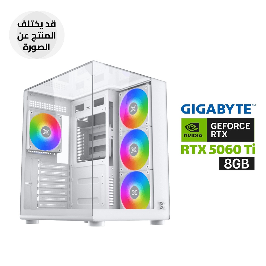 Gaming PC AMD Ryzen 5 9600X, Gigabyte B850M DS3H ICE DDR5 Motherboard, 16GB DDR5 RAM, 1TB NVMe SSD, GigaByte RTX 5060 Ti EAGLE OC ICE 8GB GPU, 750W PSU, L240 White Liquid Cooler, Xigmatek Aqua Compact,USB WIFI, Win 11 Pro