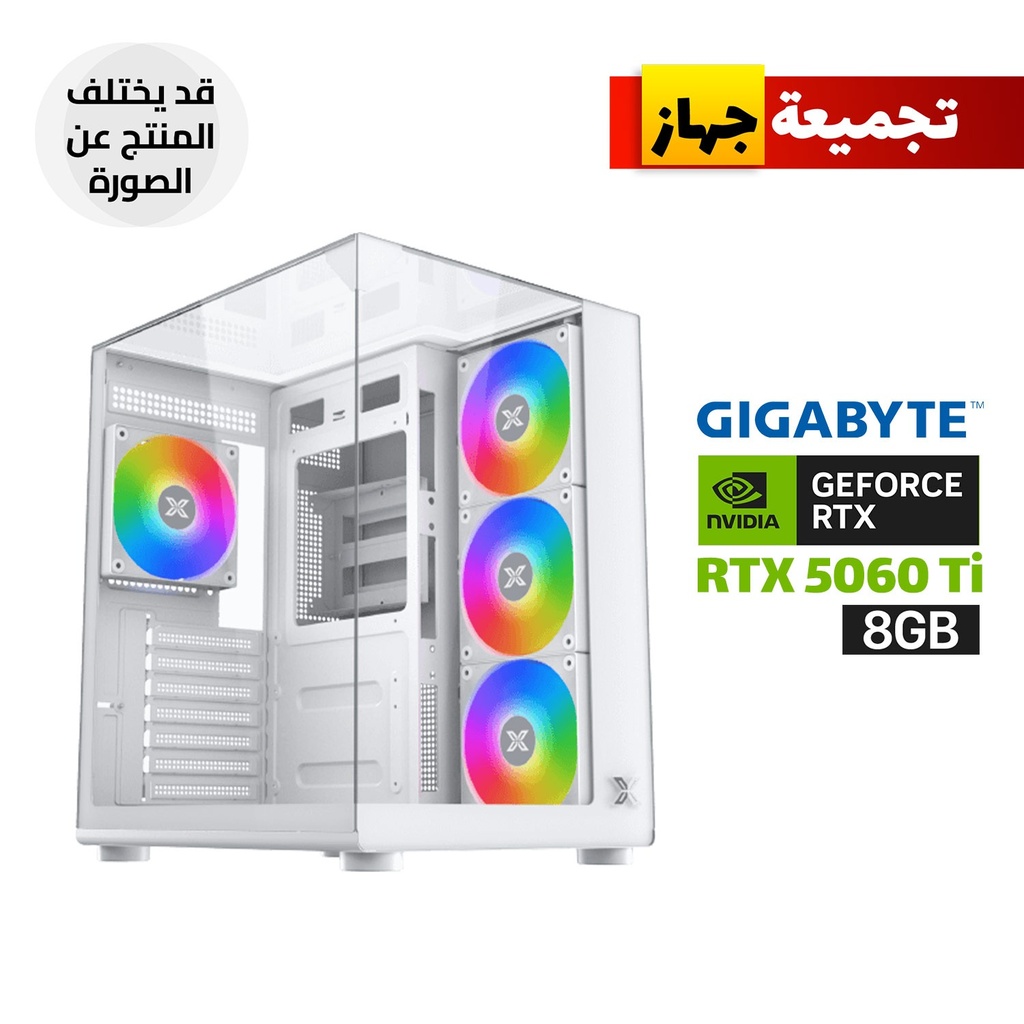 [NS031570] Gaming PC AMD Ryzen 5 9600X, Gigabyte B850M DS3H ICE DDR5 Motherboard, 16GB DDR5 RAM, 1TB NVMe SSD, GigaByte RTX 5060 Ti EAGLE OC ICE 8GB GPU, 750W PSU, L240 White Liquid Cooler, Xigmatek Aqua Compact,USB WIFI, Win 11 Pro