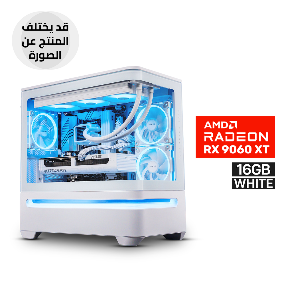 [NS031220] Gaming PC AMD Ryzen 5-9600X, MSI PRO B650M-P DDR5 Motherboard, 32GB DDR5 RAM, 1TB NVMe SSD, Sapphire PURE Radeon RX 9060 XT 16GB White GPU, 750W PSU, L240 Liquid Cooler White, Asus Prime AP202 Mid Tower White Case, Windows 11 Pro