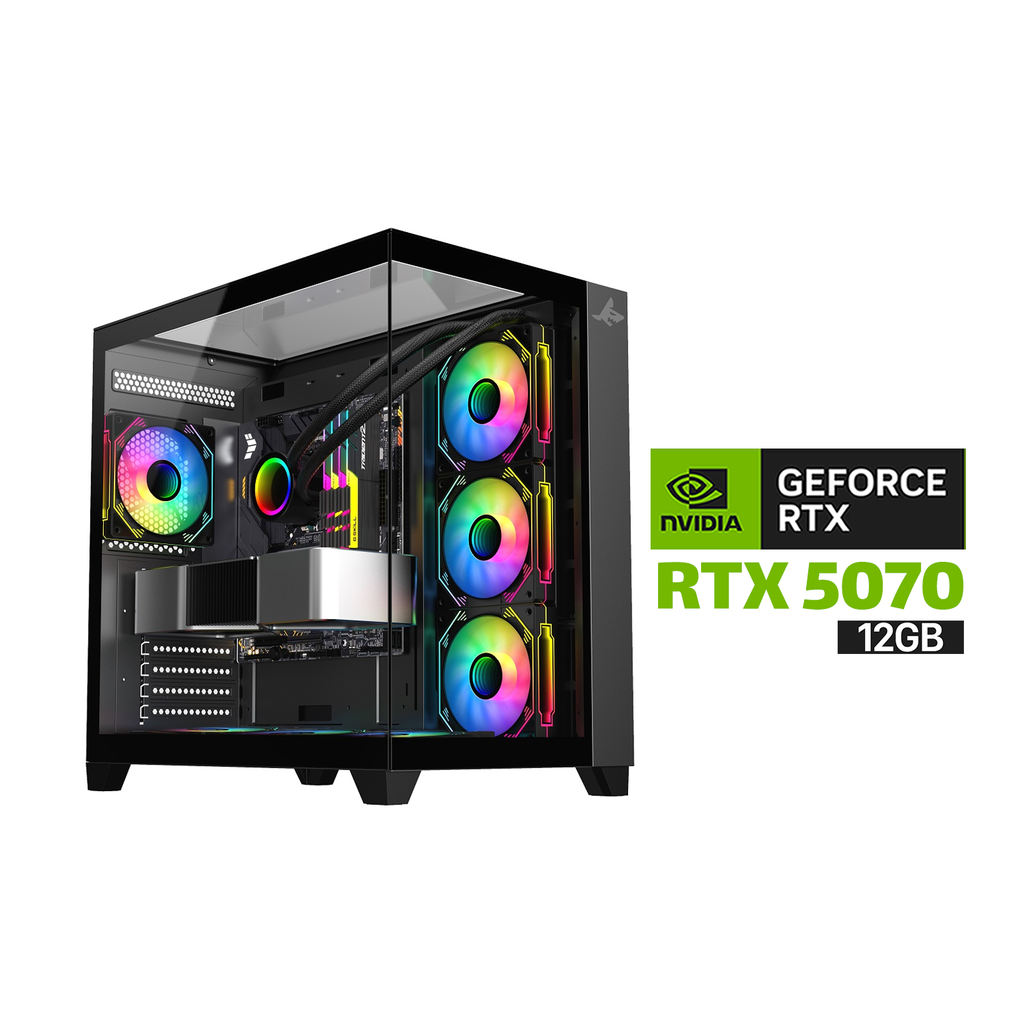 [NS029039] Gaming PC AMD RYZEN 7-7800X3D Processor,ASUS TUF B850 WIFI Motherboard,32GB RAM DDR5 (6000),2TB SSD NVME GEN-4,ASUS TUF RTX 5070 12GB VGA,ASUS PRIME 850 WATT GOLD PSU, AZZA L360 Liquid Cooler,Sharx Profin GX700 Mid Tower Case,Windows 11 Pro (License)