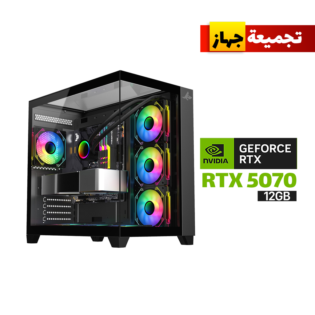 Gaming PC AMD RYZEN 7-7800X3D Processor,ASUS TUF B850 WIFI Motherboard,32GB RAM DDR5 (6000),2TB SSD NVME GEN-4,ASUS TUF RTX 5070 12GB VGA,ASUS PRIME 850 WATT GOLD PSU, AZZA L360 Liquid Cooler,Sharx Profin GX700 Mid Tower Case,Windows 11 Pro (License)