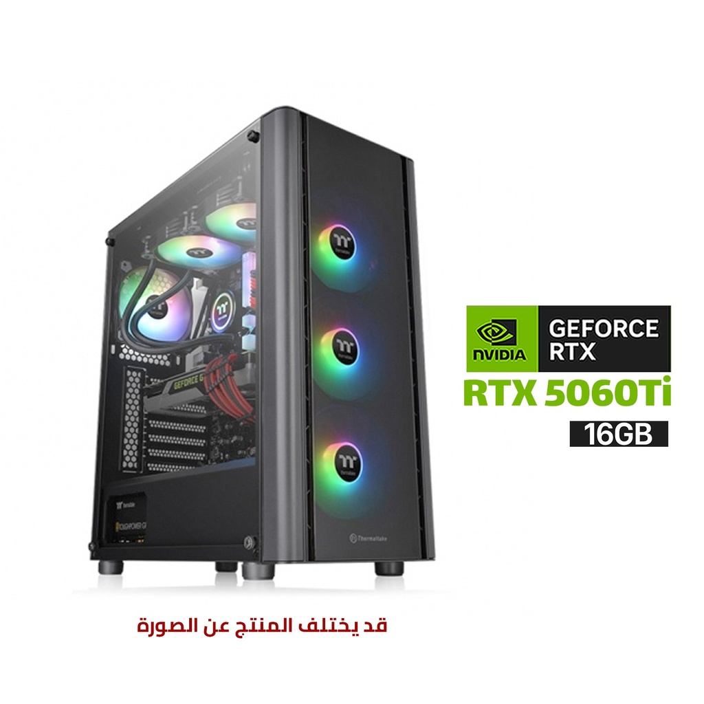 Gaming PC i7-14700F CPU, GIGABYTE B760 D5 Motherboard, 16GB DDR5 RAM, 1TB NVMe SSD, RTX 5060 TI 16GB VGA, 750 WATT PSU, Thermaltake V250 TG ATX Mid Tower Case 3x ARGB Fans, USB WIFI+BT Adapter, Win 11 Pro (License)