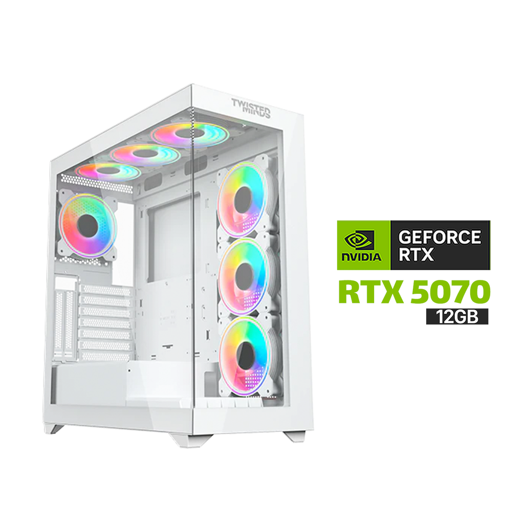 [NS029614] Gaming PC i7-14700F Processor, GIGABYTE B760 AC WIFI+BT Motherboard, 32GB RAM DDR5, 1TB NVME SSD, RTX 5070 12GB VGA, 750 WATT GOLD PSU ,L240 Liquid Cooler, Twisted Minds Quantum Case, 7x Pre-Installed ARGB Fans, Windows 11 Pro (License)