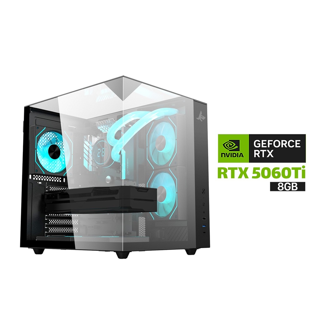 Gaming PC i7-14700F Processor, MSI B760 D5 Motherboard, 16GB DDR5 RAM, 1TB NVMe SSD, RTX 5060 TI 8GB VGA, L240 Liquid Cooler, 750 WATT PSU, Sharx Profin GX500 ATX Tower Case, 5x Pre-Installed RGB Fans, USB Wi-Fi Adapter, Windows 11 Pro (License)
