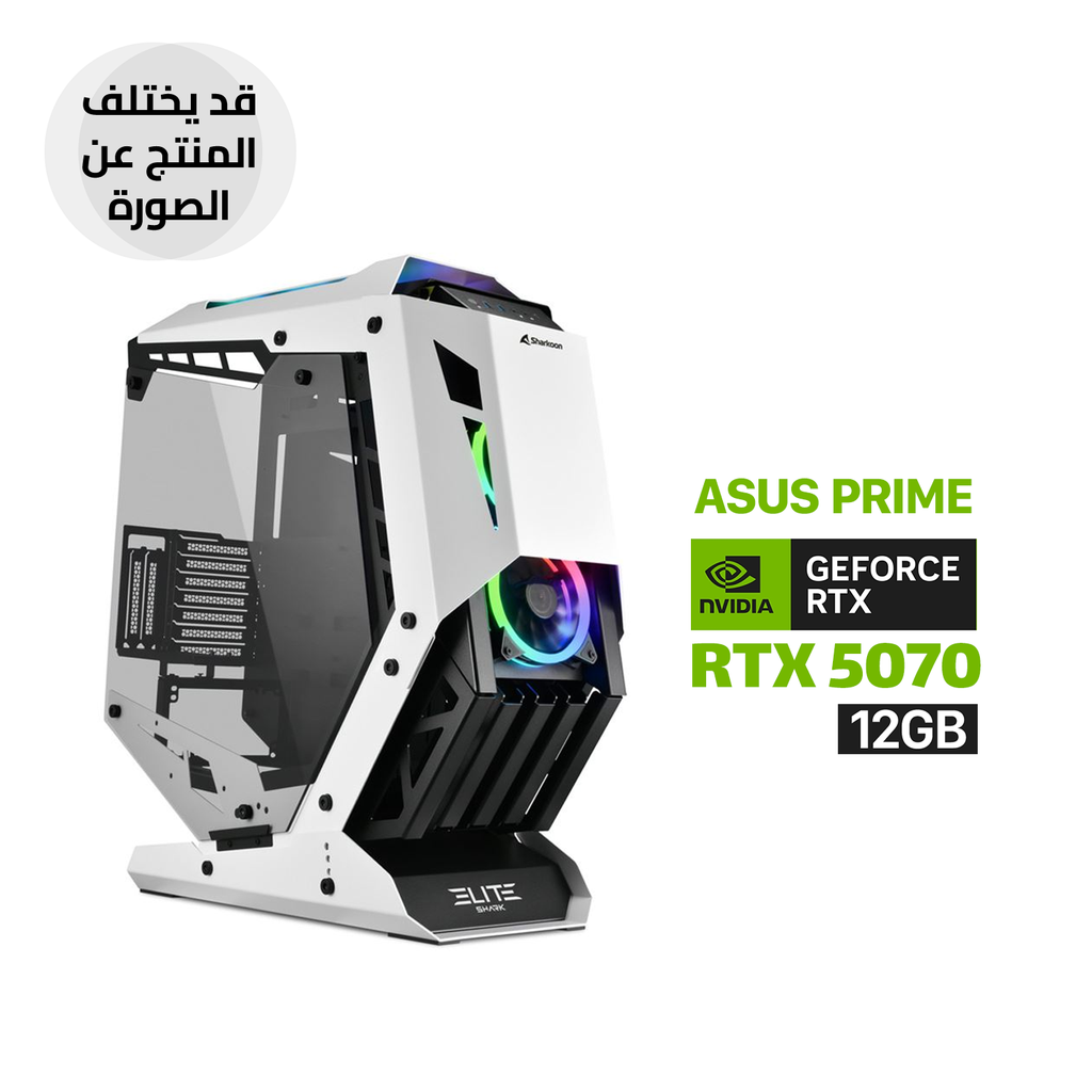 Gaming PC i7-14700F Processor, MSI B760 D5 WIFI Motherboard, 32GB RAM DDR5 (6000), 2TB SSD NVMe, ASUS PRIME RTX 5070 12GB VGA, 750 WATT GOLD PSU, L360 Liquid Cooler White, Sharkoon Elite Shark CA700 White 3x RGB Fans White, Windows 11 Pro (License)