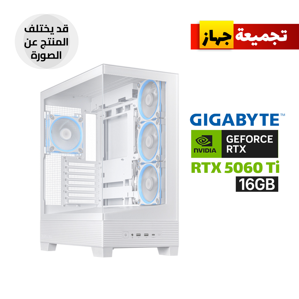 [NS031361] Gaming PC i7-14700F Processor, MSI Prime B760M-A WiFi D5 Motherboard, 32GB DDR5 RAM, 1TB NVMe SSD, Gigabyte RTX 5060 Ti AERO OC 16GB VGA, 750 WATT GOLD PSU, Asus A31 Plus Mid Tower 4x RGB Fans, ZALMAN L240 Liquid Cooler White, Windows 11 Pro License