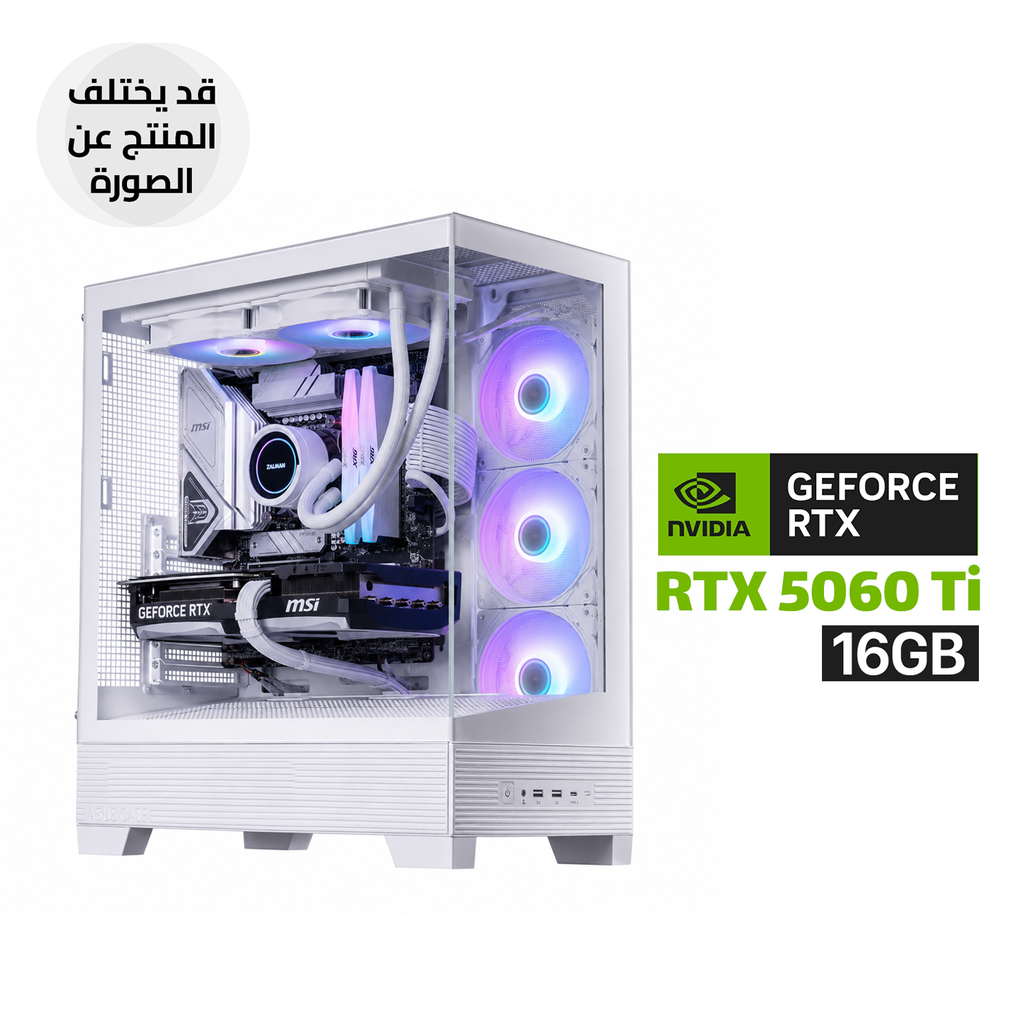 [NS031361] Gaming PC i7-14700F Processor, MSI Prime B760M-A WiFi D5 Motherboard, 32GB DDR5 RAM, 1TB NVMe SSD, Gigabyte RTX 5060 Ti AERO OC 16GB VGA, 750 WATT GOLD PSU, Asus A31 Plus Mid Tower 4x RGB Fans, ZALMAN L240 Liquid Cooler White, Windows 11 Pro License