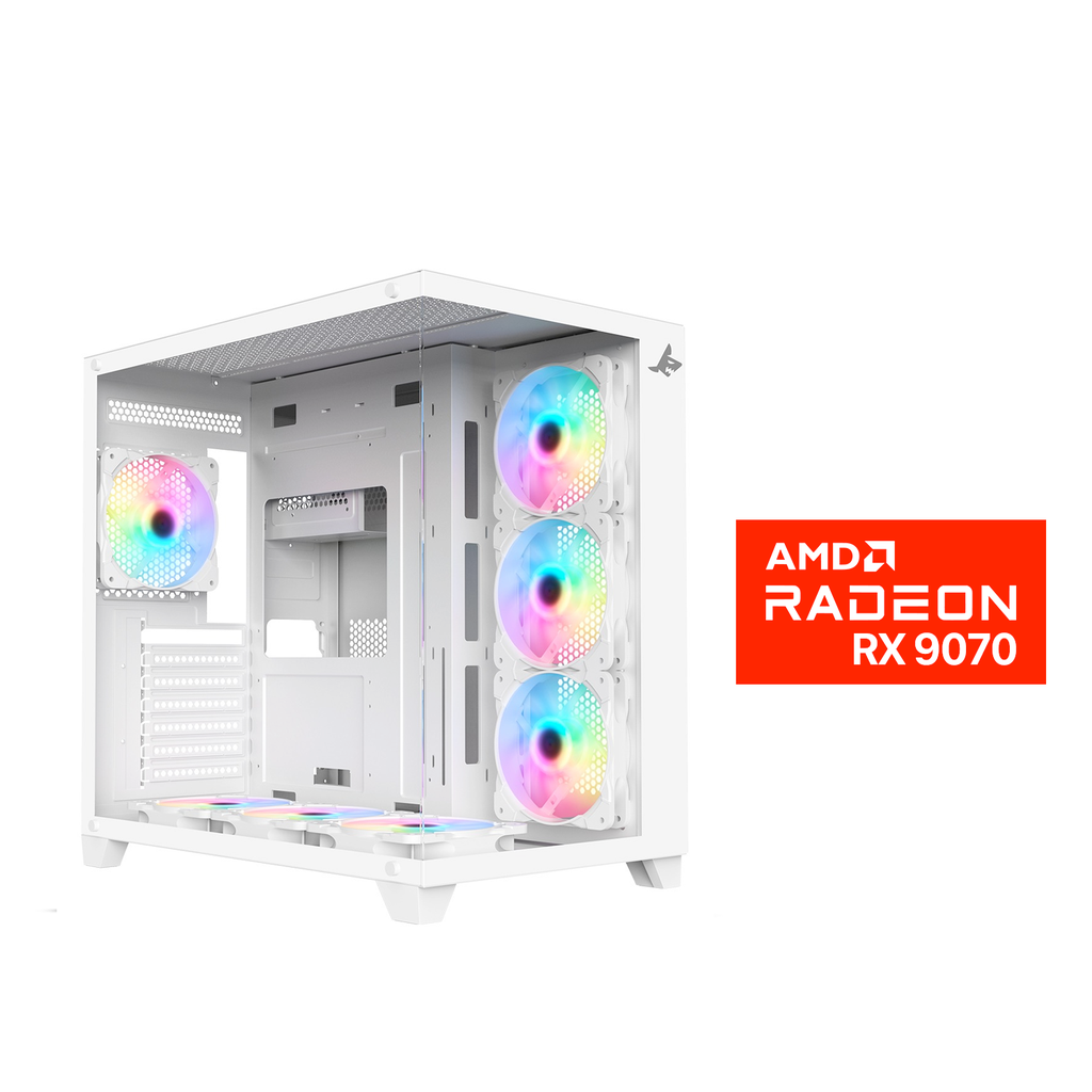 [NS029627] Gaming PC i7-14700F, GIGABYTE B760 AC WiFi+BT MB, 32GB DDR5 White RAM, 1TB NVMe SSD, XFX Swift AMD Radeon RX 9070 OC White 16GB VGA, 750 WATT GOLD PSU, L240 Liquid Cooler White, Sharx Profin XI700W Mid Tower Case, Windows 11 Pro License