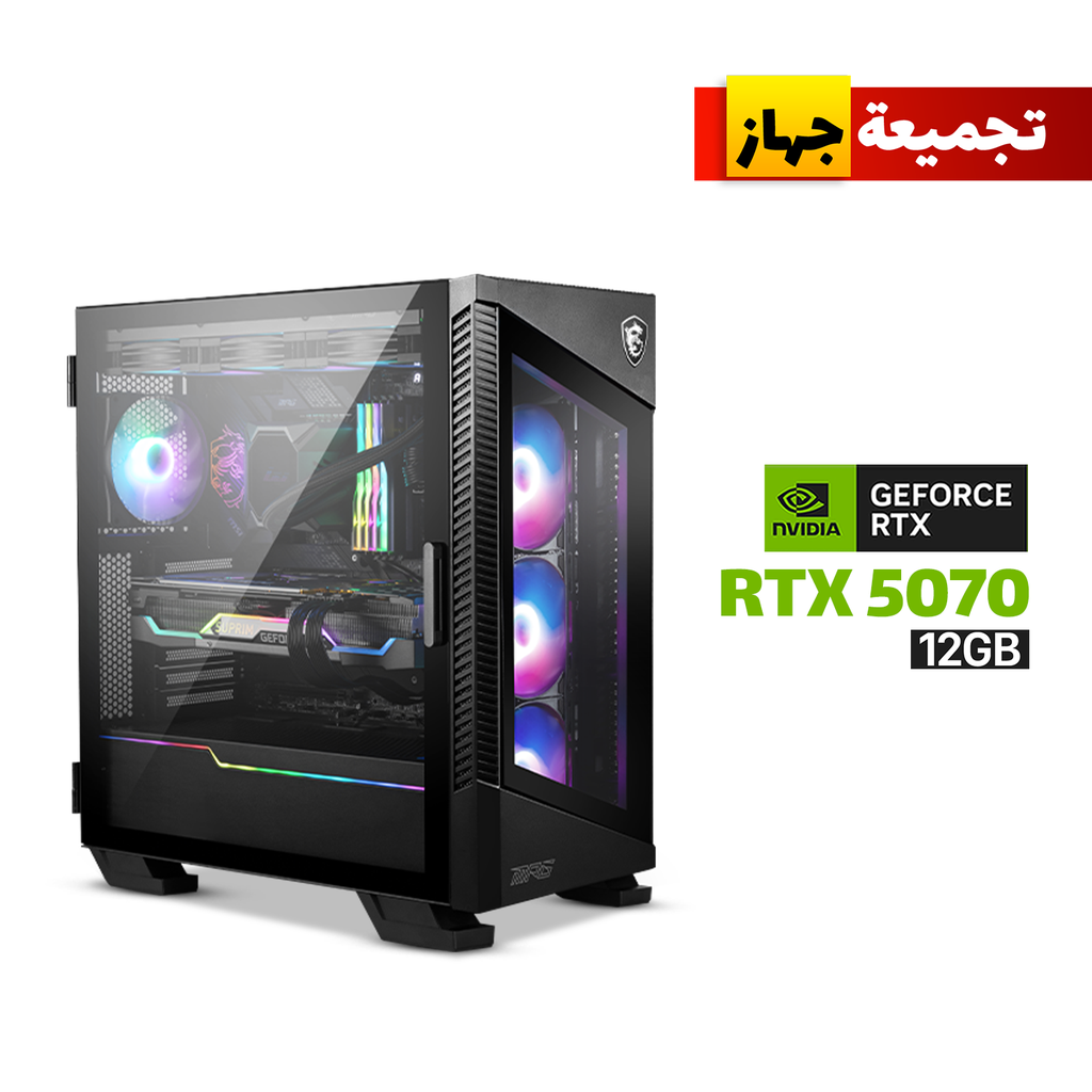 [NS028949] Gaming PC i7-14700K CPU, MSI Z790-P WiFi DDR5 MotherBoard, 32GB DDR5 (6000) RAM, 2TB NVMe SSD, Asus TUF Gaming RTX 5070 12GB VGA, 850 WATT GOLD PSU, AZZA L360 Liquid Cooler, MSI MPG Velox 100R Mid Tower Case With 4x RGB Fans Black, Windows 11 Pro License