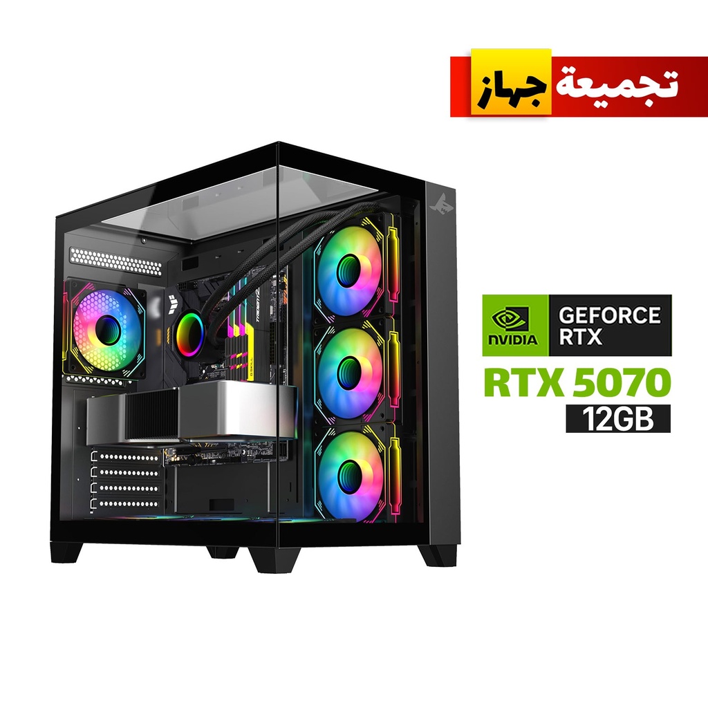 [NS030103] Gaming PC i7-14700K Processor, ASUS TUF B760 Wi-Fi Motherboard, 32GB DDR5 RAM, 2TB NVMe SSD GEN-4, RTX 5070 12GB VGA, 850 WATT GOLD PSU, L360 Liquid Cooler, Sharx Profin GX700 Mid Tower Case, 7x Pre-Installed ARGB Fans, Windows 11 Pro (License)