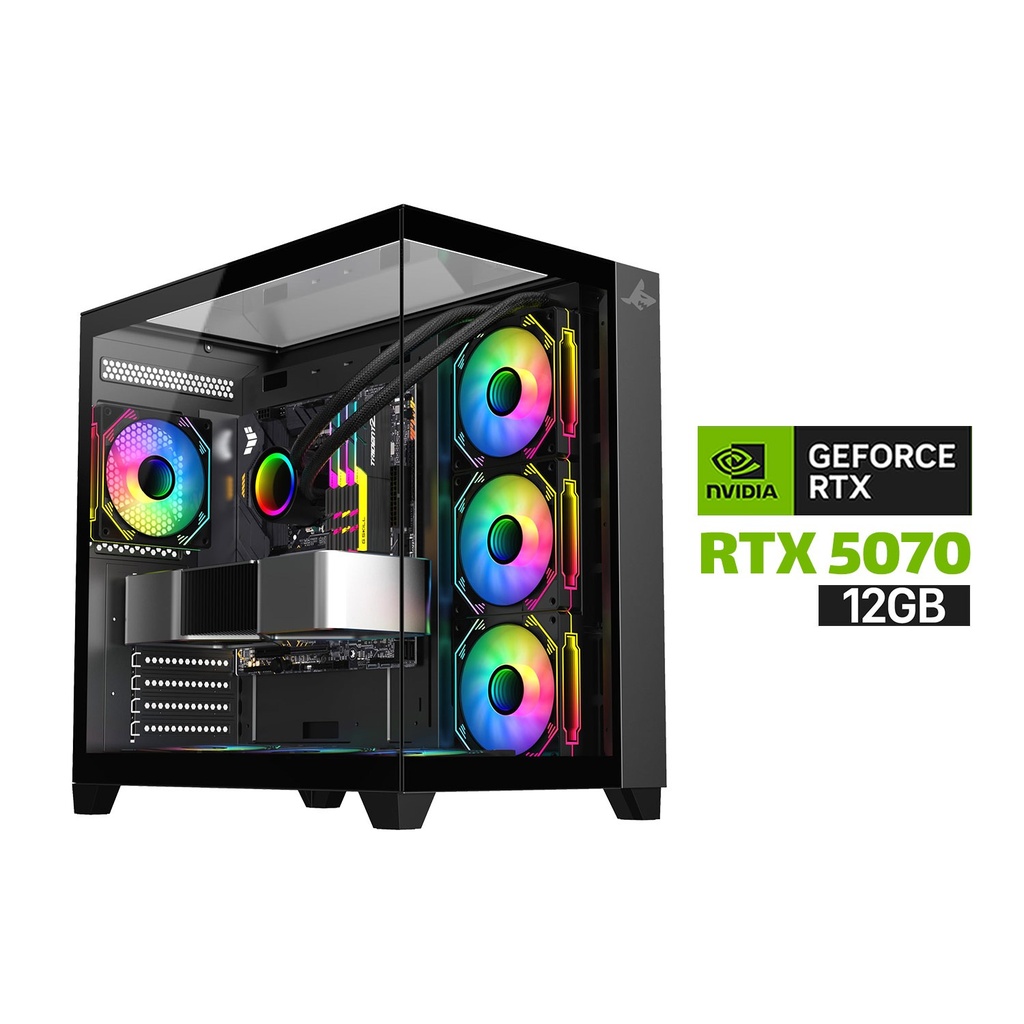 [NS030103] Gaming PC i7-14700K Processor, ASUS TUF B760 Wi-Fi Motherboard, 32GB DDR5 RAM, 2TB NVMe SSD GEN-4, RTX 5070 12GB VGA, 850 WATT GOLD PSU, L360 Liquid Cooler, Sharx Profin GX700 Mid Tower Case, 7x Pre-Installed ARGB Fans, Windows 11 Pro (License)