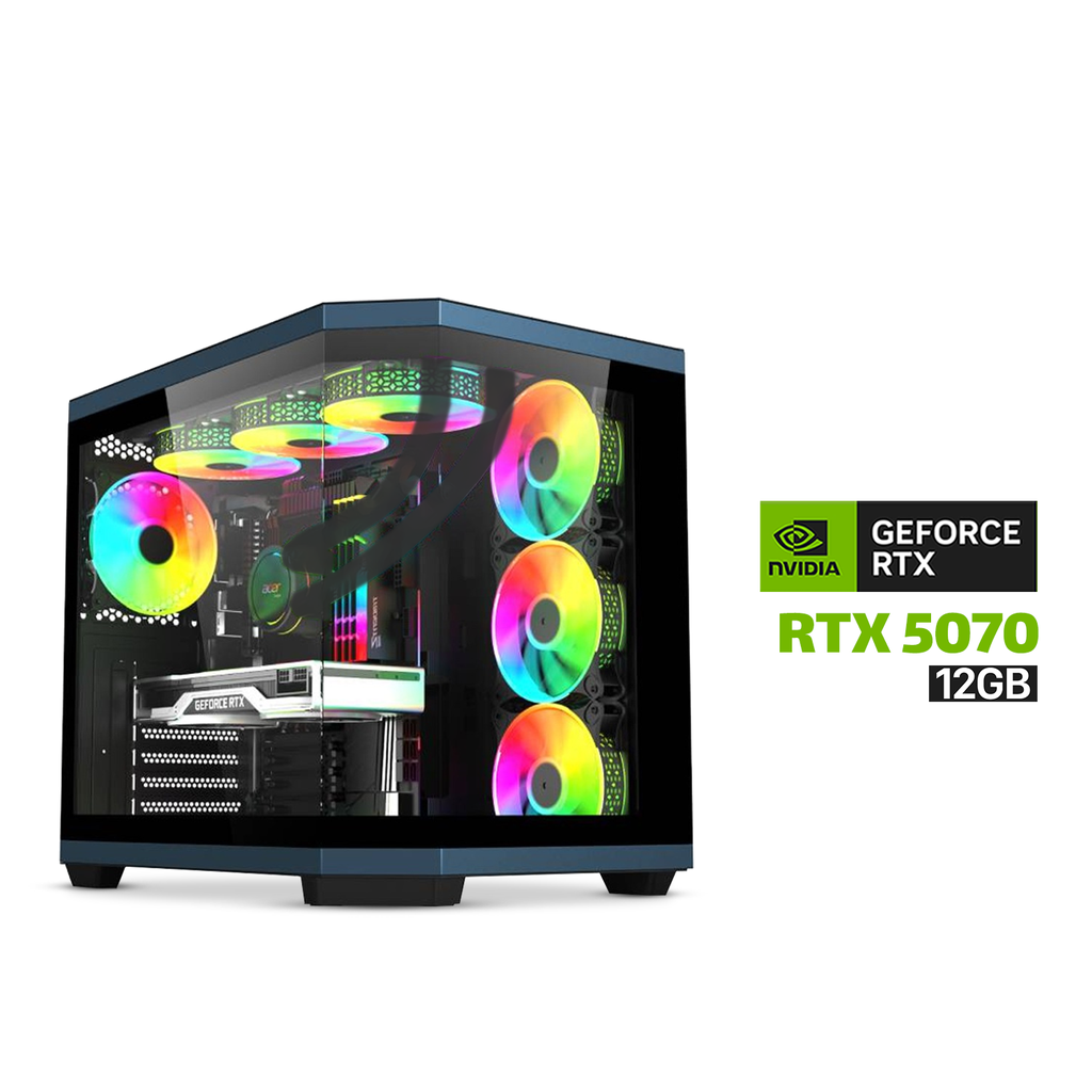 Gaming PC i9-14900K CPU, Asus Z790-P WiFi DDR5 MB, 32GB DDR5 RAM, 1TB NVMe SSD, RTX 5070 12GB VGA, 750 WATT GOLD PSU, GameOn L360 Liquid Cooler, Acer V950 Mid Tower Case With 7x RGB Fans, Windows 11 Pro License