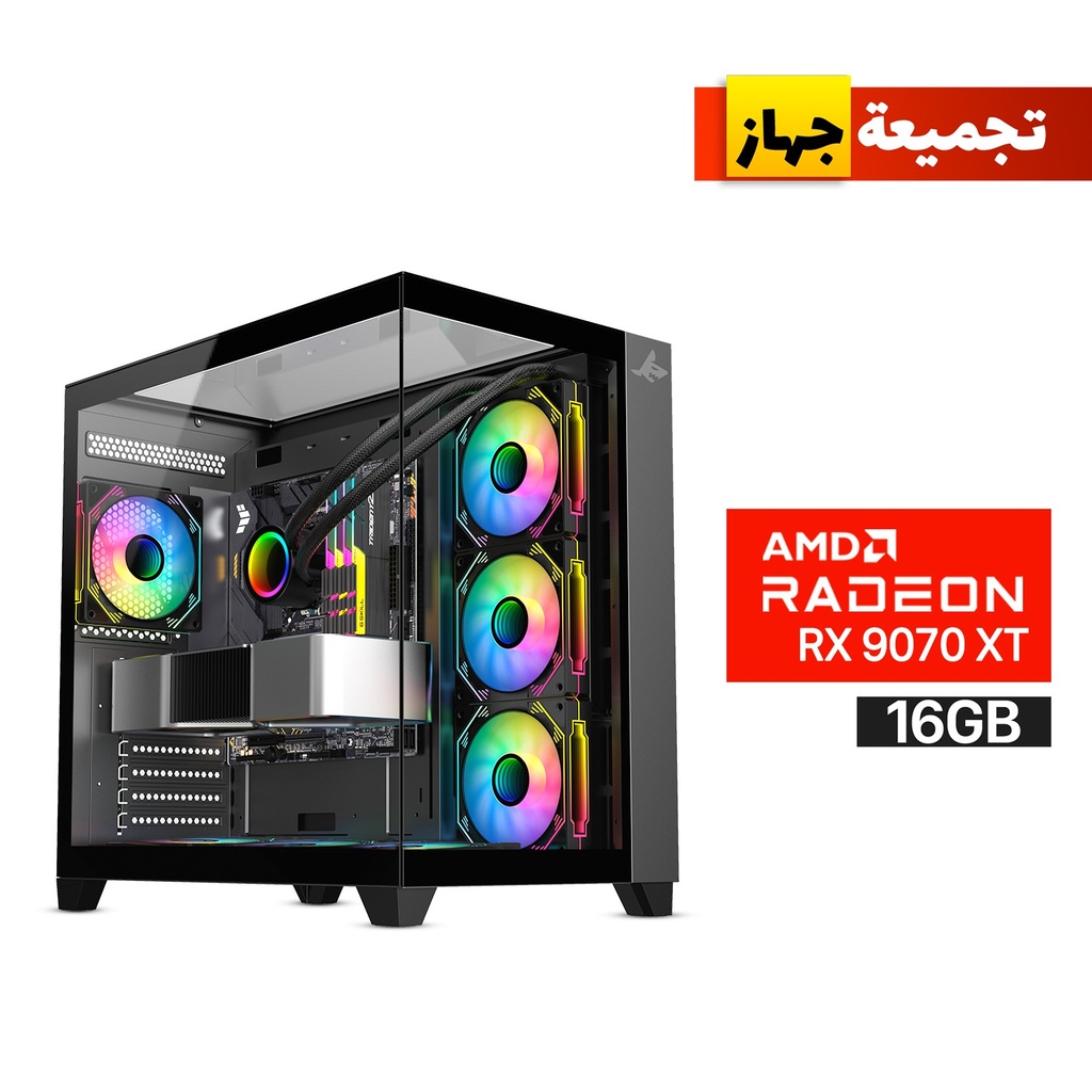 [NS029771] Gaming PC i9-14900K CPU,ASUS TUF Gaming Z790 Motherboard,64GB RAM DDR5 (6000),WD 2TB SSD NVMe,XFX RX 9070 XT 16GB VGA,1000 WATT GOLD PSU,L360 Liquid Cooler,Sharx Profin GX700 Mid Tower Case,7x Pre-Installed ARGB Fans,Windows 11 Pro (License)