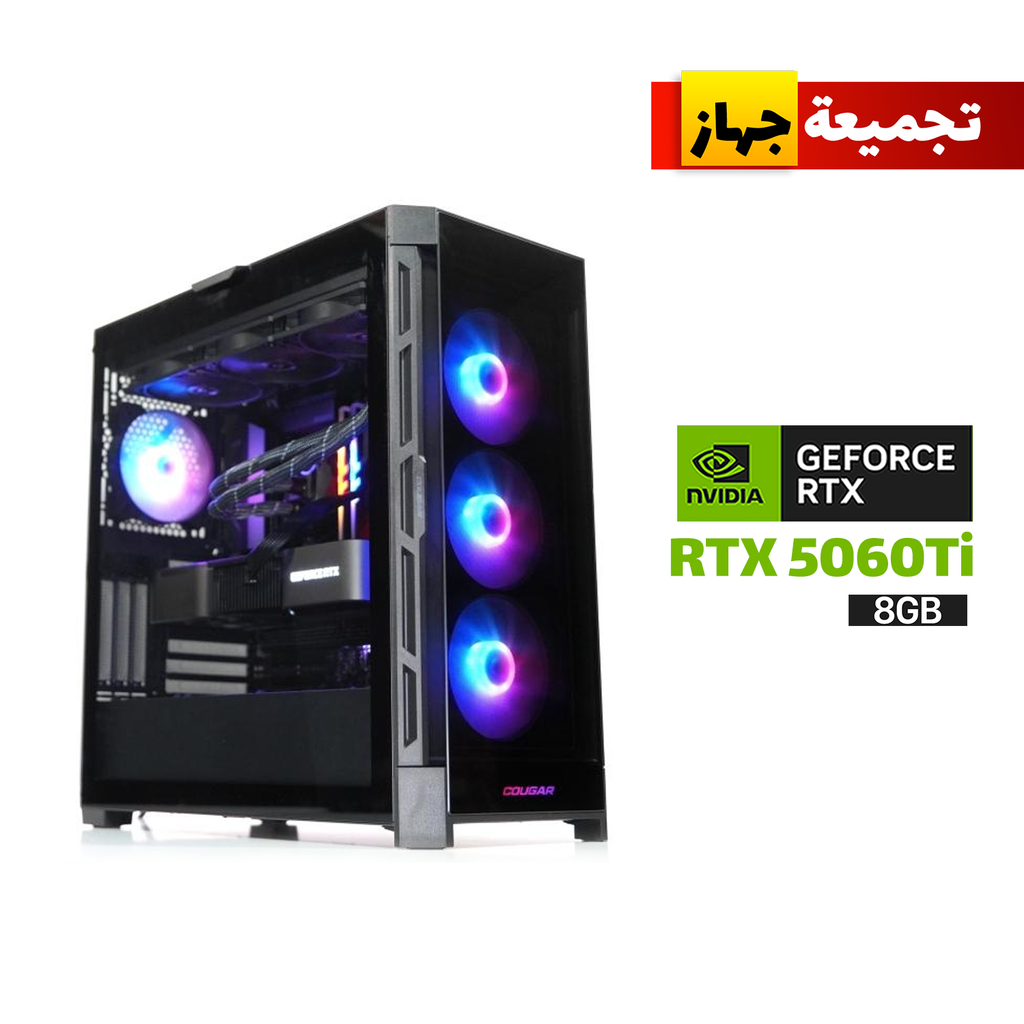 [NS029533] Gaming PC Intel Core i5-14600K Processor, GIGABYTE B760 WIFI D5 Motherboard, 32GB DDR5 RAM, 1TB SSD NVME, RTX 5060 TI 8GB VGA, L240 Liquid Cooler, 750 WATT GOLD PSU, Cougar DuoFace Pro RGB Mid Tower Case, 4x Pre-Installed ARGB Fans, Win 11 Pro (License)