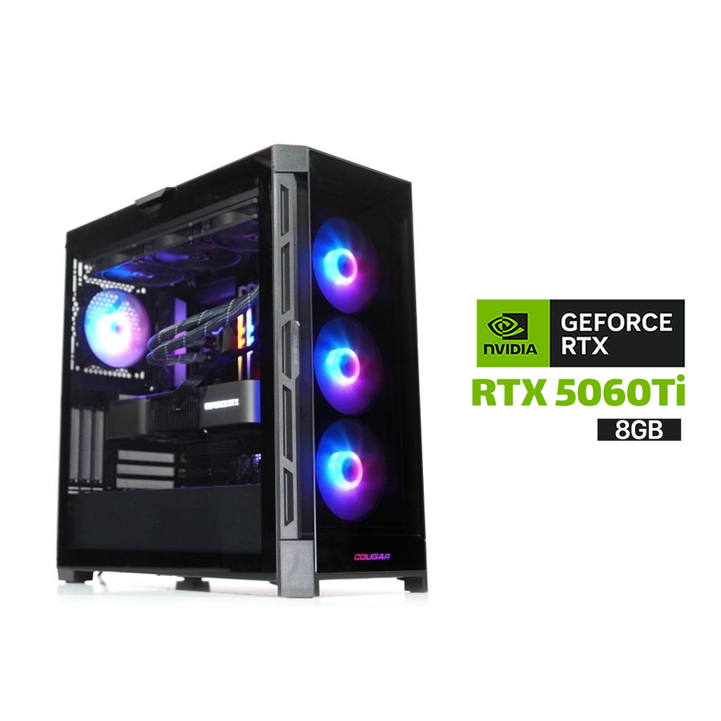[NS029533] Gaming PC Intel Core i5-14600K Processor, GIGABYTE B760 WIFI D5 Motherboard, 32GB DDR5 RAM, 1TB SSD NVME, RTX 5060 TI 8GB VGA, L240 Liquid Cooler, 750 WATT GOLD PSU, Cougar DuoFace Pro RGB Mid Tower Case, 4x Pre-Installed ARGB Fans, Win 11 Pro (License)