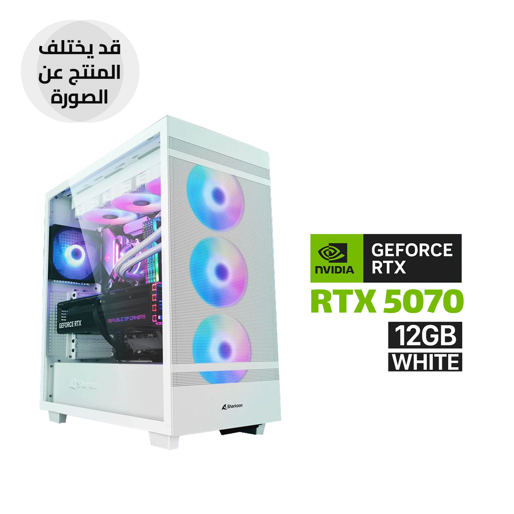 Gaming PC Intel Core i7-14700K, ASUS Z790-P WiFi DDR5 Motherboard, 32GB DDR5 6000 RAM, 1TB NVMe SSD, RTX 5070 12GB White GPU, 850W Gold PSU, L360 Liquid Cooler White, Sharkoon Rebal C50 Case 4x RGB Fans, Windows 11 Pro