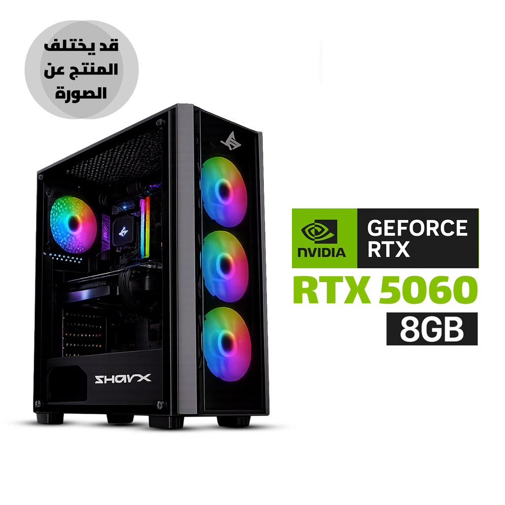 [NS030023] Gaming PC Intel Core Ultra 5-225F 4.90GHz Processor, ASUS H810 WIFI MB Motherboard, 16GB DDR5 RAM, 1TB NVMe SSD, RTX 5060 8GB VGA, 750 WATT PSU, Sharx Striker Mid Tower Case, 4x Pre-Installed RGB Fans, Windows 11 Pro (License)