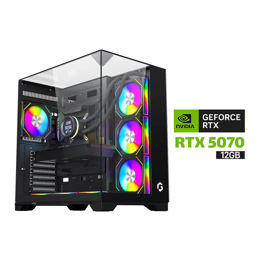 [NS028216] Gaming PC Intel Core Ultra 7 265K Processor,ASUS Z890-P WIFI Motherboard,32GB RAM DDR5 (6000),2TB SSD NVME,Zotac Geforce RTX 5070 12GB Solid VGA,850 WATT GOLD PSU,GameOn L360 Liquid Cooler,GameOn Valkyrie I Series Mid Tower Case,Windows 11 Pro (License)