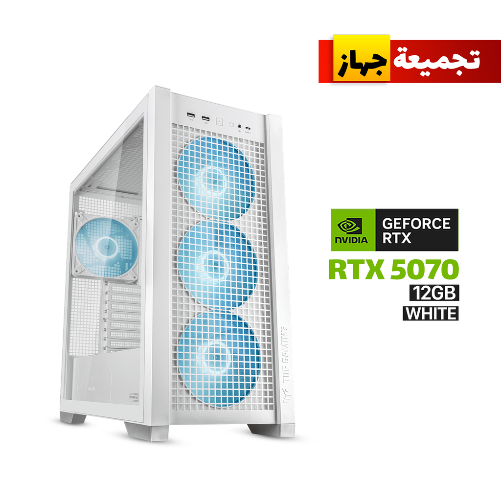 [NS029691] Gaming PC Ryzen 7 7800X3D, GigaByte B850M DS3H ICE AMD DDR5 MotherBoard, 32GB DDR5 (6000) RAM, 2TB NVMe (6000) SSD, ZOTAC RTX 5070 12GB VGA White, 850 WATT GOLD PSU, L360 Liquid Cooler White, Asus TUF Gaming GT302 ARGB Case White, Windows 11 Pro License