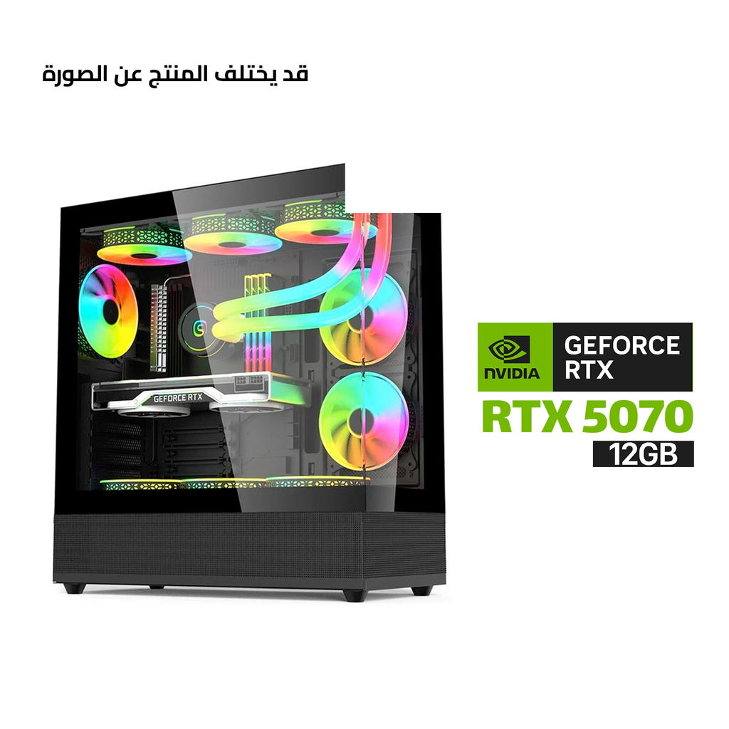 Gaming PC Ryzen 7 9700X, ASUS TUF Gaming B850M-Plus WiFi, 32GB DDR5 6000, 1TB NVMe SSD, RTX 5070 12GB, 850W Gold PSU, AZZA L240 Liquid Cooler, Acer V930B Case 6 Fans, Windows 11 Pro