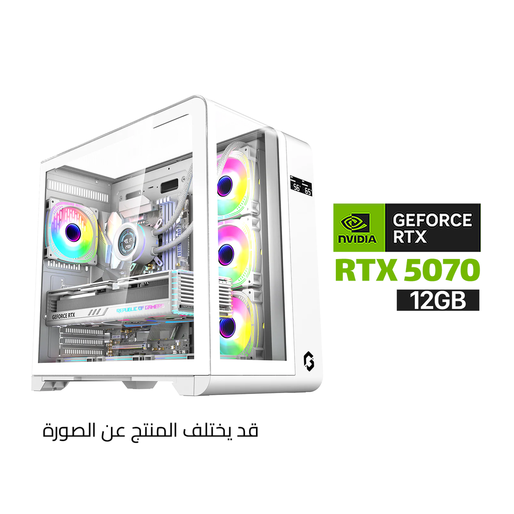 [NS030439] Gaming PC RYZEN 7-9700X CPU, ASUS PRIME B850 Motherboard Wi-Fi, 32GB D5 RAM, 1TB NVMe SSD, ASUS PRIME RTX 5070 12GB VGA, ASUS PRIME 750 WATT GOLD PSU, COUGAR L360 Liquid Cooler White, GAMEON Infinity Artic Series Case x7 RGB Fans, Windows 11 Pro License