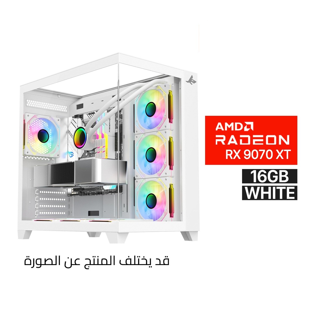 [NS030272] Gaming PC RYZEN 7-9700X Processor, ASUS PRIME B850 Wi-Fi Motherboard, 32GB DDR5 RAM (6000), 2TB SSD NVMe, AMD Radeon RX 9070 XT 16GB White, L360 Liquid Cooler White, 850 WATT GOLD PSU, Sharx Profin GX700 Case with 7 ARGB Fans, Windows 11 Pro License