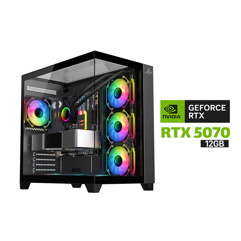 [NS028219] Gaming PC RYZEN 7-9800X3D Processor, ASUS ROG STRIX B850-F GAMING Wi-Fi 7 Motherboard, 32GB D5 (6000) RAM, 2TB NVMe (6000) SSD, RTX 5070 12GB VGA, 850 WATT GOLD PSU, L360 Liquid Cooler, Sharx Profin GX700 Mid Tower Case, 7x ARGB Fans,Windows 11 Pro
