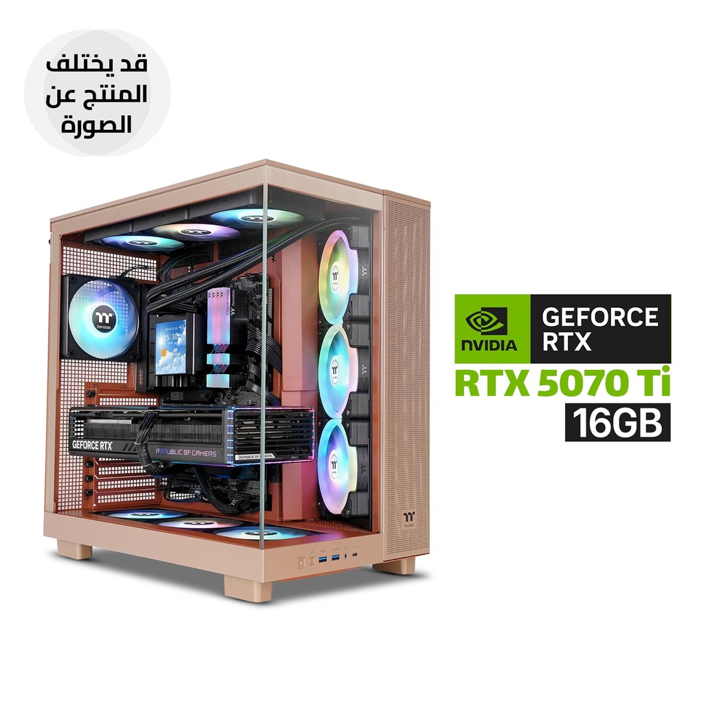 Gaming PC RYZEN 7-9800X3D Processor, ASUS TUF X870 WiFi Motherboard, 32GB DDR5 RAM, 2TB SSD NVMe, ASUS TUF RTX 5070 TI 16GB VGA, ASUS TUF 1000 WATT GOLD PSU, ASUS TUF L360 Liquid Cooler, Thermaltake View 380 XL Case 4x ARGB Fans, Windows 11 Pro (License)