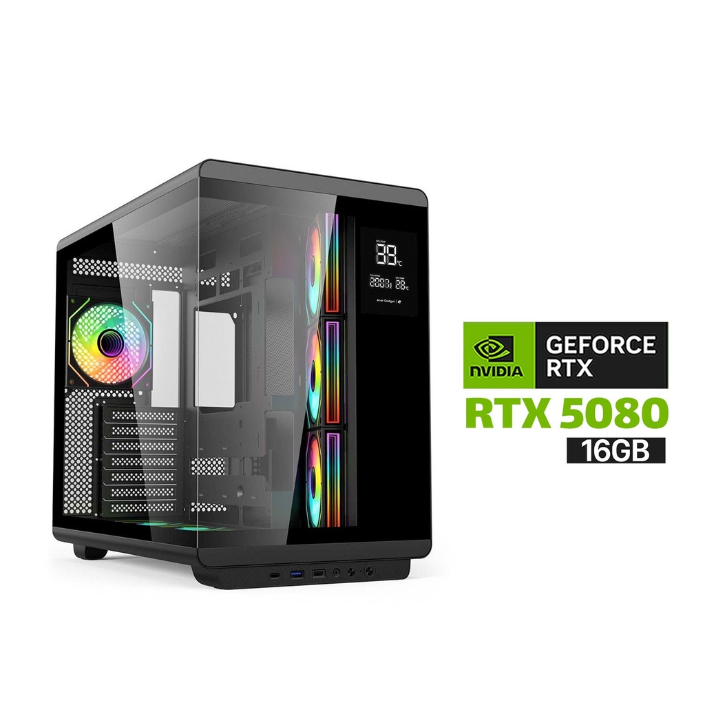 [NS030691] Gaming PC RYZEN 7-9800X3D Processor, ASUS X870-P WIFI Motherboard, 32GB DDR5 RAM, 2TB NVMe SSD GEN-4, RTX 5080 16GB VGA, SILVER STONE 1000 WATT GOLD PSU, ACER L360 Liquid Cooler, Acer U600 ATX Mid Tower 7x ARGB Fans, Windows 11 Pro (License)