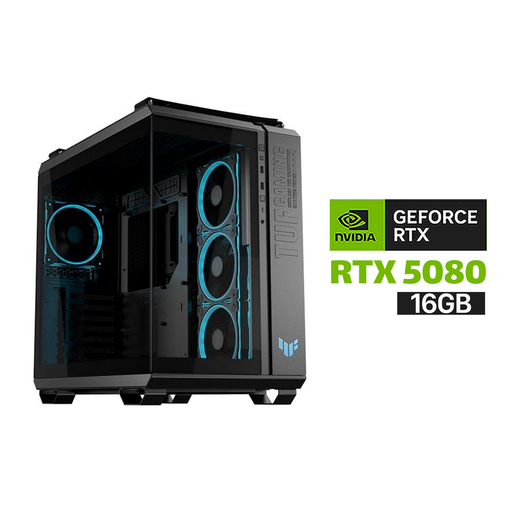 Gaming PC RYZEN 7-9800X3D, Asus X870 Max Gaming Wi-Fi 7, 32GB D5 RAM (6000),2TB SSD NVMe GEN-4 (7250), RTX 5080 16GB VGA, ASUS PRIME L360 Liquid Cooler, 1000 WATT GOLD PSU, Asus TUF Gaming GT502 Horizon Case,ASUS TUF 3x Fans, Win 11 Pro License