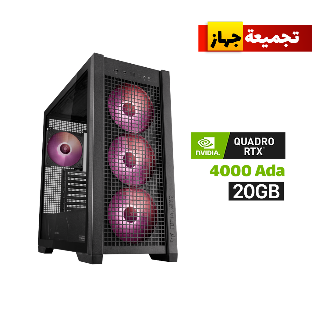 Gaming PC Ryzen 9-9900X3D, Asus ProArt X870E-Creator WiFi 7, 64GB DDR5 6000, 2TB NVMe 7250 SSD, PNY Quadro RTX Ada 4000 20GB, 1000W Gold PSU, ASUS L360 Cooler, TUF GT302 Case 4x ARGB Fans , Win 11 Pro