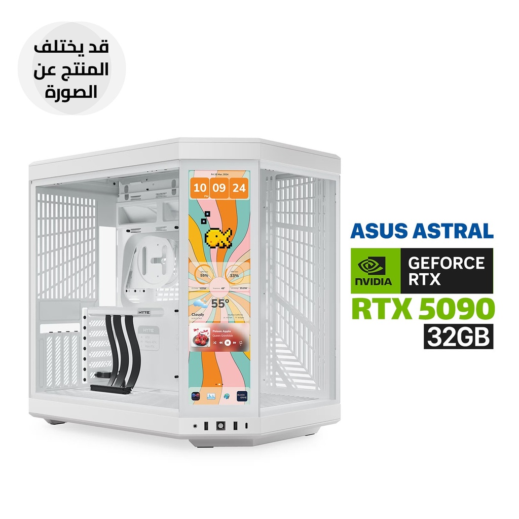 [NS032459] Gaming PC RYZEN 9-9950X3D, Rog Strix X870-A Wi-Fi 7, Kingston RGB 64GB DDR5, SAMSUNG 9100 GEN-5 2TB NVMe, Asus ASTRAL RTX 5090 32GB White, ROG Thor 1200W Platinum III, ROG Ryuo IV SLC 360 ARGB White Edition, HYTE Y70 Touch Infinite 7x Fans, Win 11 Pro