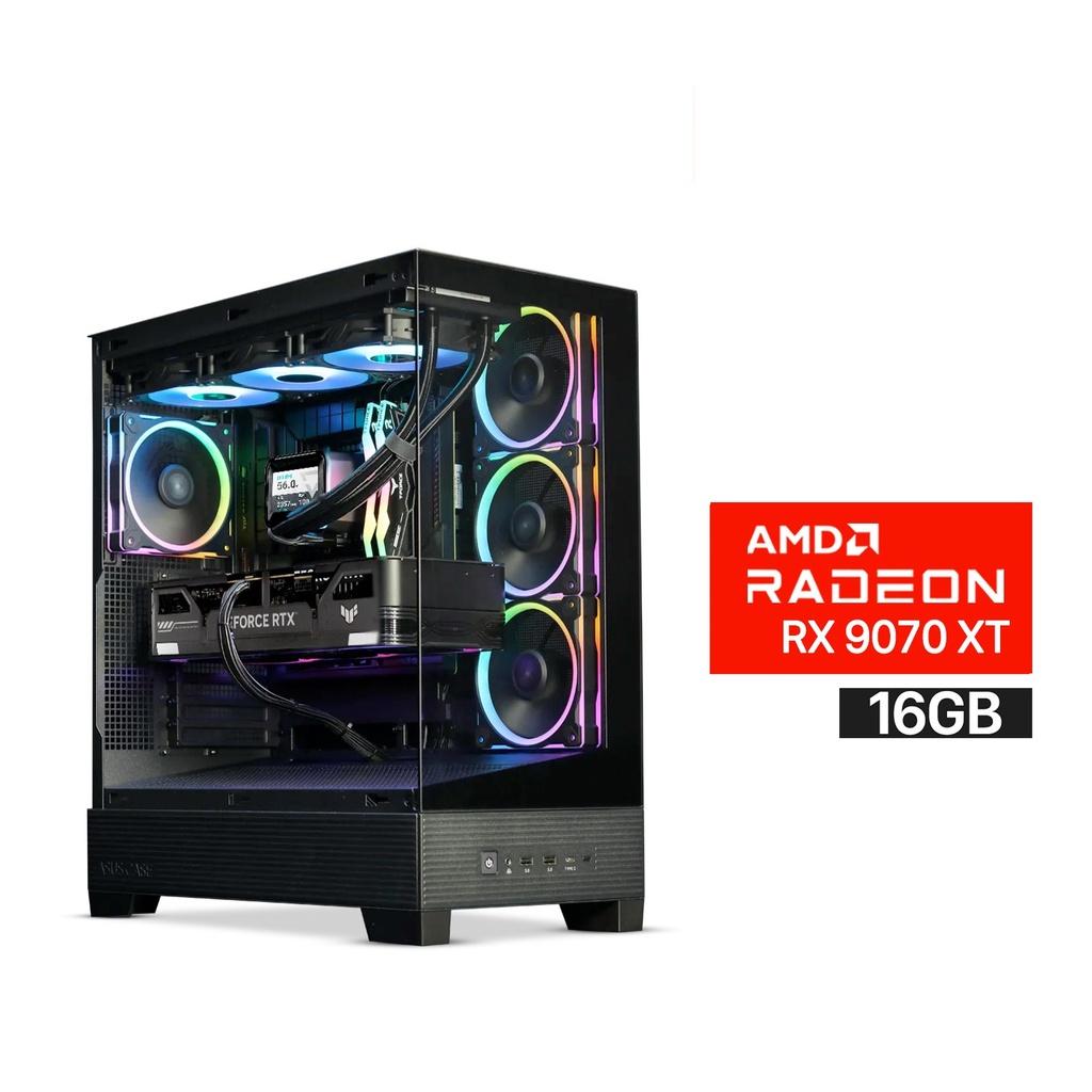 [NS030034] Gaming PC Ultra 7-265K Processor, Gigabyte Intel Core Ultra Z890M Motherboard, 32GB D5 RAM (6000), 2TB NVMe SSD (6000), AMD RX 9070 XT 16GB VGA, 850 WATT GOLD PSU, L240 Liquid Cooler, Asus A31 Plus Mid Tower Case, 4x Pre-Installed RGB Fans, Windows 11 Pro