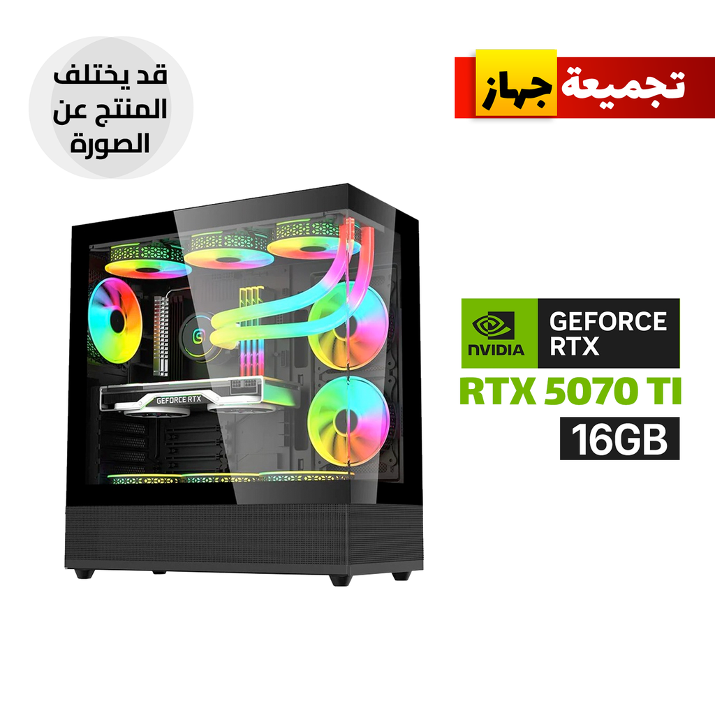 Gaming PC – AMD Ryzen 7 9700X, MSI B650 Gaming Plus WiFi, 32GB DDR5 6000, 2TB NVMe SSD, RTX 5070 Ti 16GB, 850W Gold PSU, L360 Liquid Cooler, Acer V930B Case with 6 RGB Fans, Windows 11 Pro