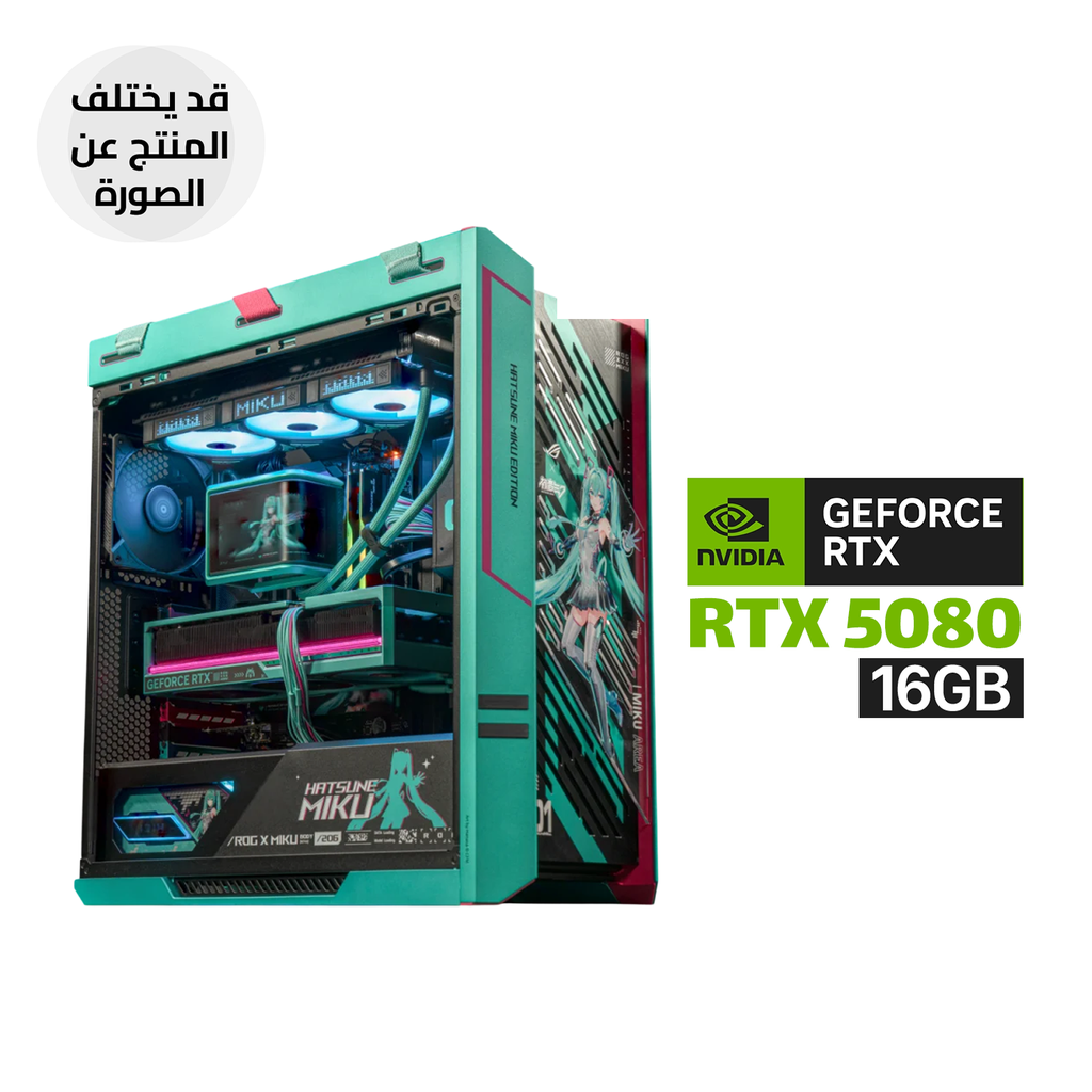 Gaming PC – AMD Ryzen 7 9800X3D, ASUS PRIME X870-P WiFi Motherboard, 32GB DDR5 RAM, 2TB NVMe SSD, ASUS PRIME RTX 5080 16GB GPU, ASUS TUF 1000W Gold PSU, ASUS PRIME L360 Liquid Cooler, ROG Strix Helios II Hatsune Miku Case, Windows 11 Pro