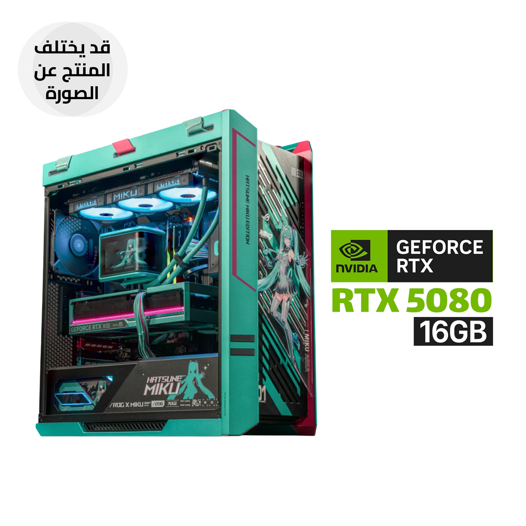 [NS032234] Gaming PC – AMD Ryzen 7 9800X3D, ASUS PRIME X870-P WiFi Motherboard, 32GB DDR5 RAM, 2TB NVMe SSD, ASUS PRIME RTX 5080 16GB GPU, ASUS TUF 1000W Gold PSU, ASUS PRIME L360 Liquid Cooler, ROG Strix Helios II Hatsune Miku Case, Windows 11 Pro