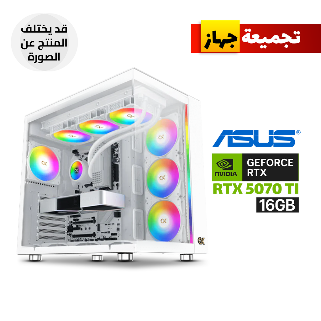 Gaming PC – Intel Core i7-14700K, ASUS ROG STRIX B760-A WIFI Motherboard, 32GB DDR5 RAM, 2TB NVMe Gen4 SSD, ASUS TUF RTX 5070 Ti 16GB, 1000W Gold PSU, Xigmatek Alpha Connect Pro 360 Liquid Cooler, Aqua Ulta Air Case, 7x ARGB Fans, Win 11 Pro