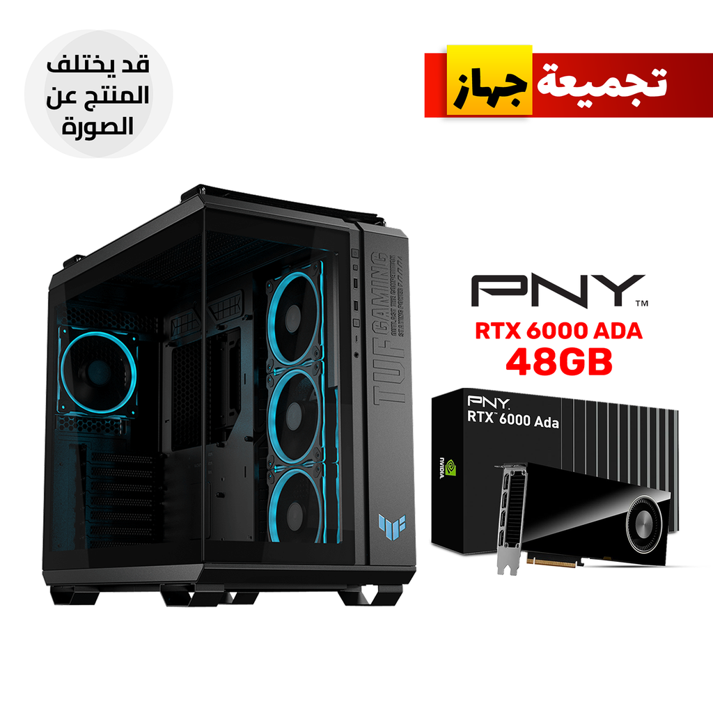 [NS031664] Gaming PC – Intel Core i9-14900KS, ASUS TUF Z790 WiFi Motherboard, 128GB DDR5 6000 RAM, Samsung 990 Pro 4TB NVMe SSD, PNY NVIDIA RTX 6000 Ada 48GB GPU, ASUS TUF 1200W Gold PSU, Asus ProArt L360 Cooler, TUF GT502 Horizon Case, Windows 11 Pro
