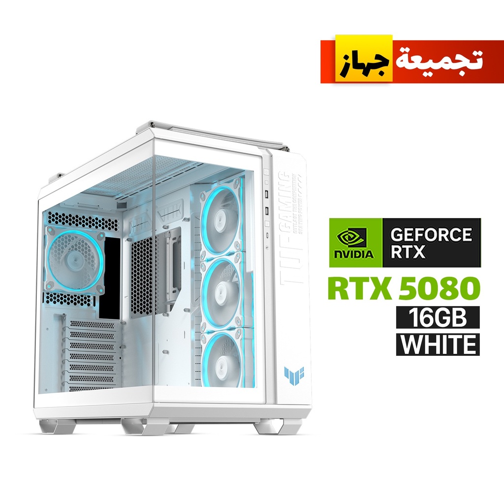[NS030074] RYZEN 9-9950X3D,ROG STRIX X870-A MB,64GB D5 RAM (6000)White,2TB NVMe SSD GEN-4, RTX 5080 16GB White,1000 WATT GOLD PSU,Tryx Panorama SE 360 ARGB Liquid Cooler,Lian-Li Strimers ARGB Cables,Asus TUF GT502 Horizon Case White,3x RGB Fans White,Win 11 Pro